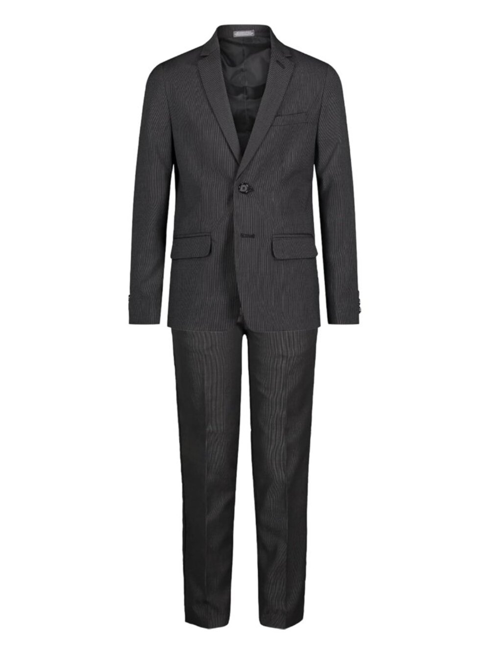 Van Heusen Boys 2-Piece Suit Black Pinstripe Jacket Pants Size 16 Husky NEW